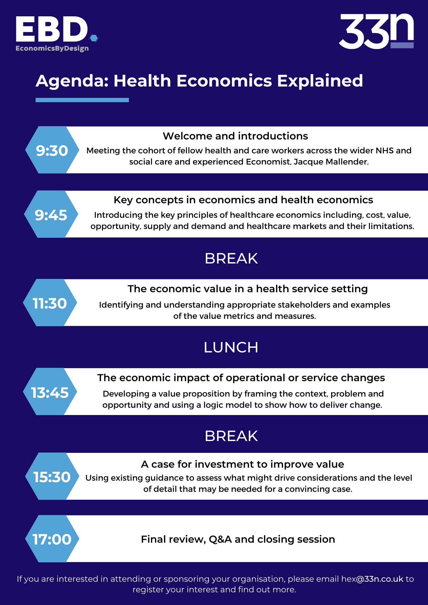 Health Economics Explained Flyer HEX agenda
